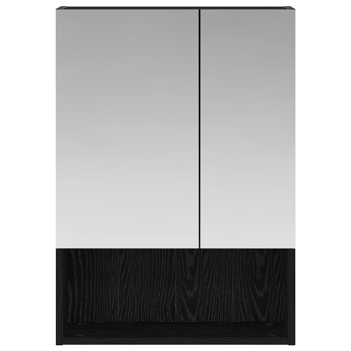 Bathroom Mirror Cabinet Black Oak 50 x 14.5 x 70 cm