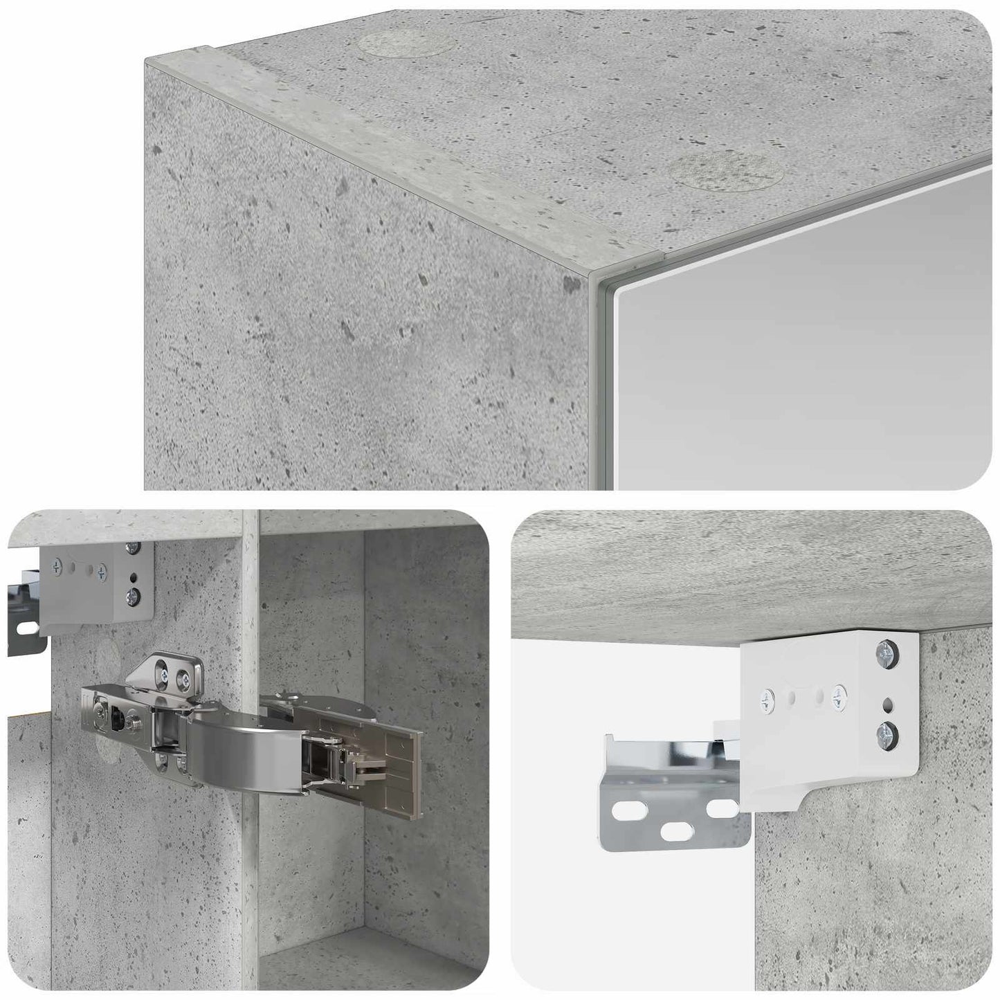 Bathroom Mirror Cabinet Concrete Grey 50 x 14.5 x 70 cm