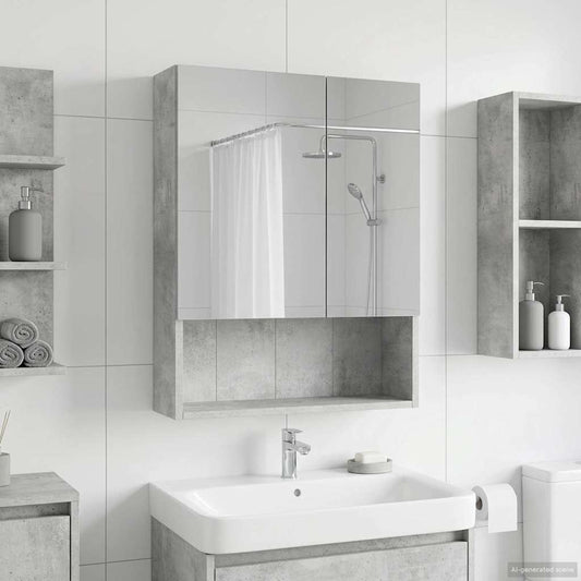 Bathroom Mirror Cabinet Concrete Grey 50 x 14.5 x 70 cm