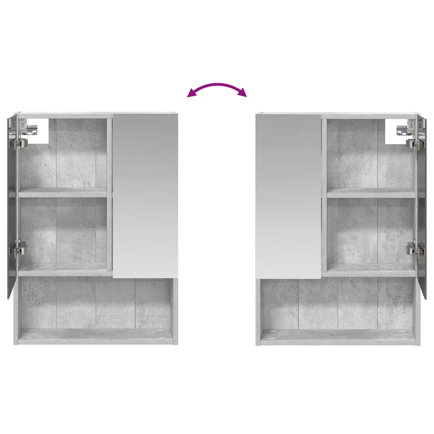 Bathroom Mirror Cabinet Concrete Grey 50 x 14.5 x 70 cm