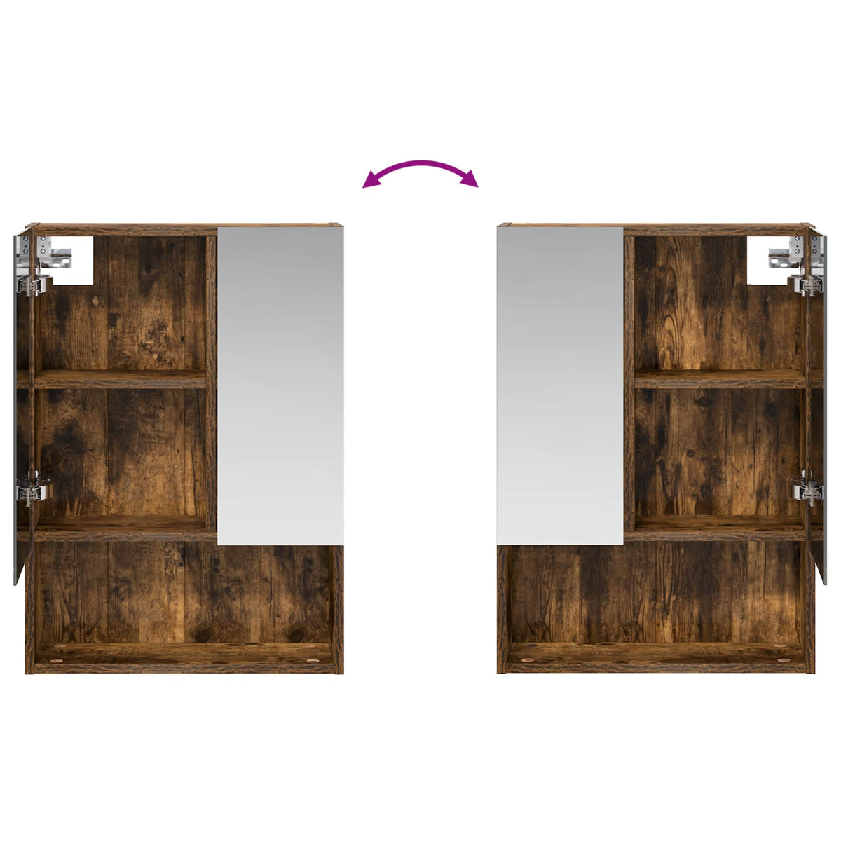 Bathroom Mirror Cabinet Smoked Oak 50 x 14.5 x 70 cm