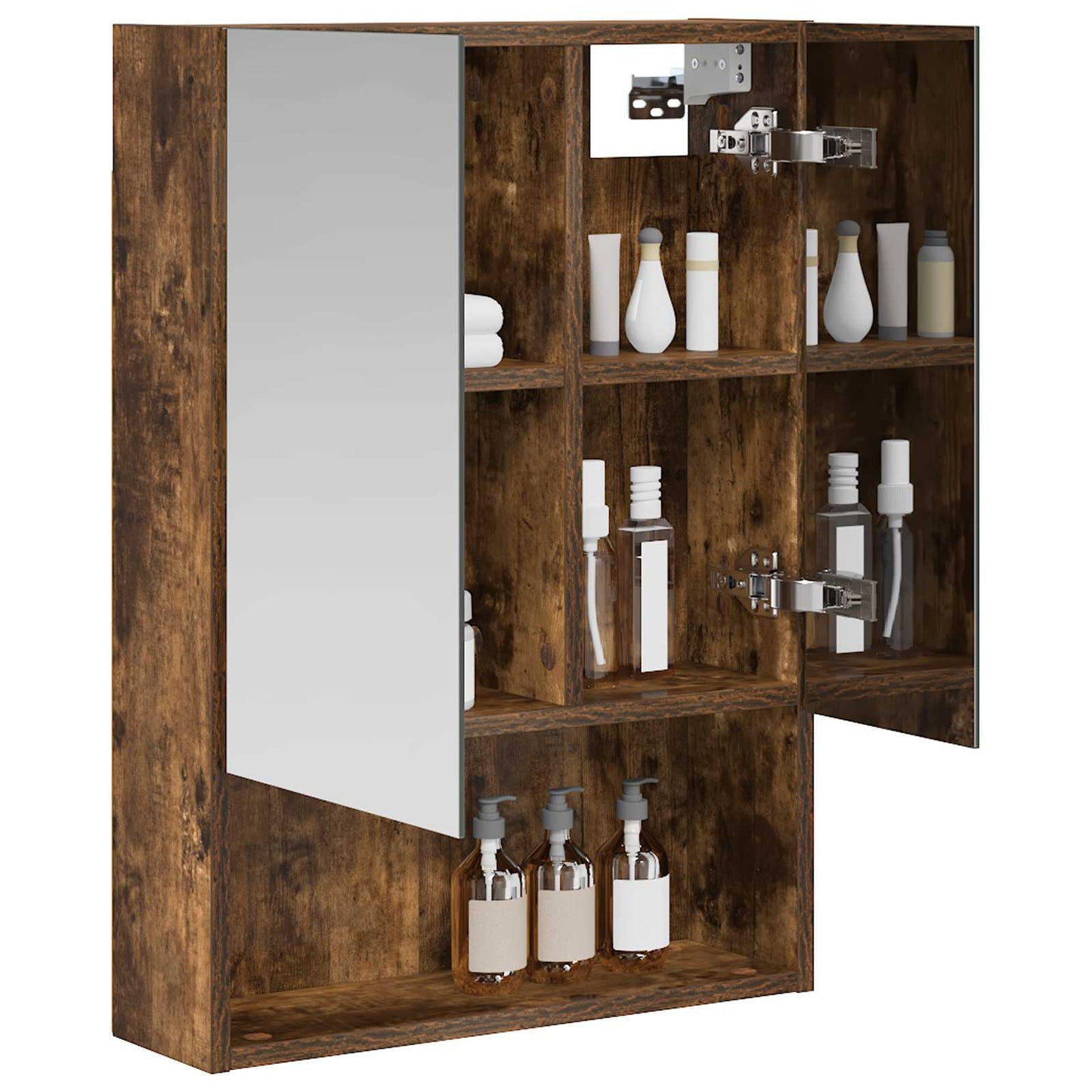 Bathroom Mirror Cabinet Smoked Oak 50 x 14.5 x 70 cm