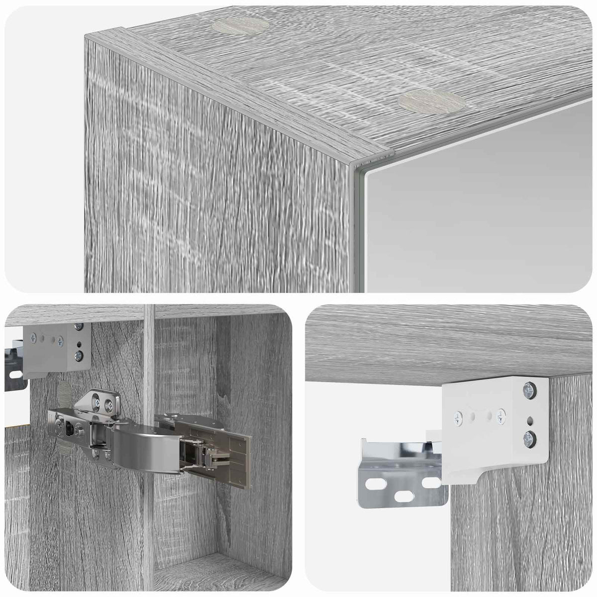 Bathroom Mirror Cabinet Grey Sonoma 50 x 14.5 x 70 cm