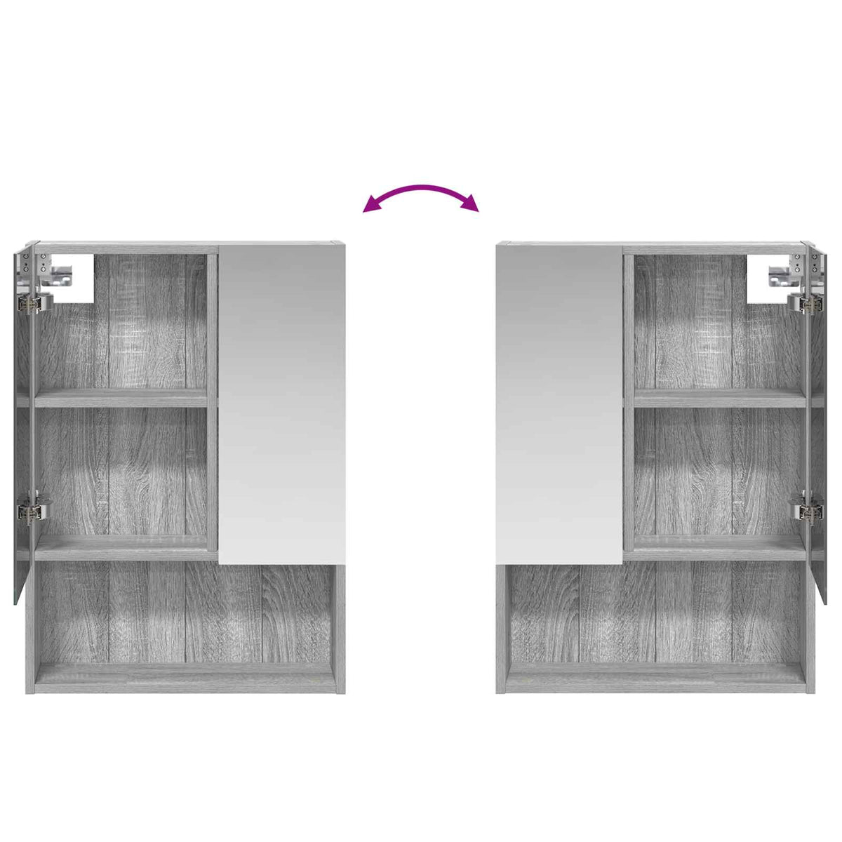 Bathroom Mirror Cabinet Grey Sonoma 50 x 14.5 x 70 cm