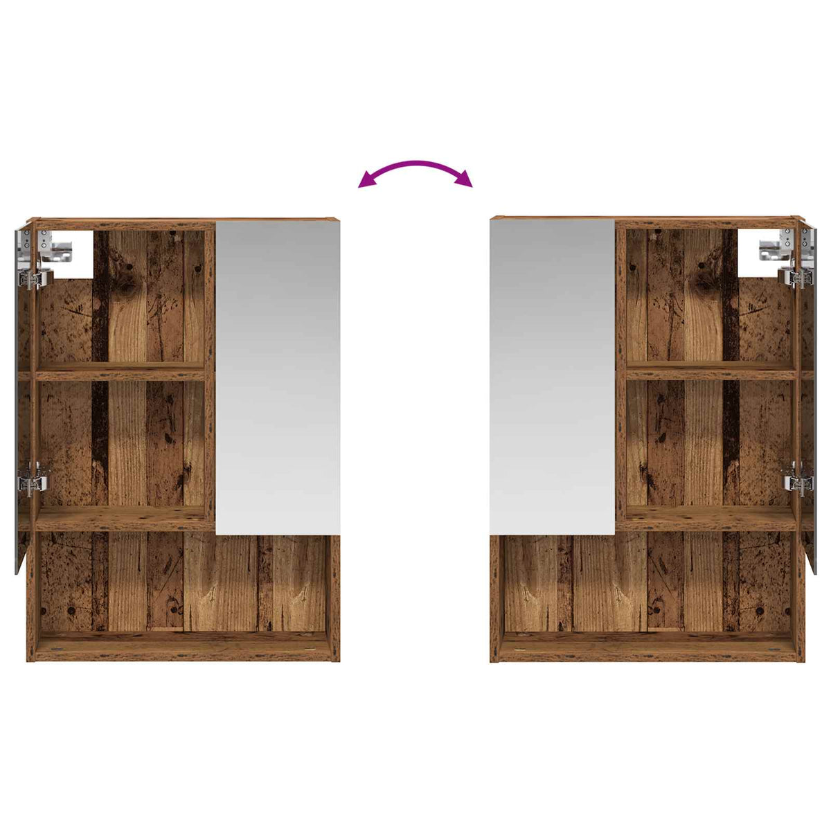 Bathroom Mirror Cabinet Old Wood 50 x 14.5 x 70 cm