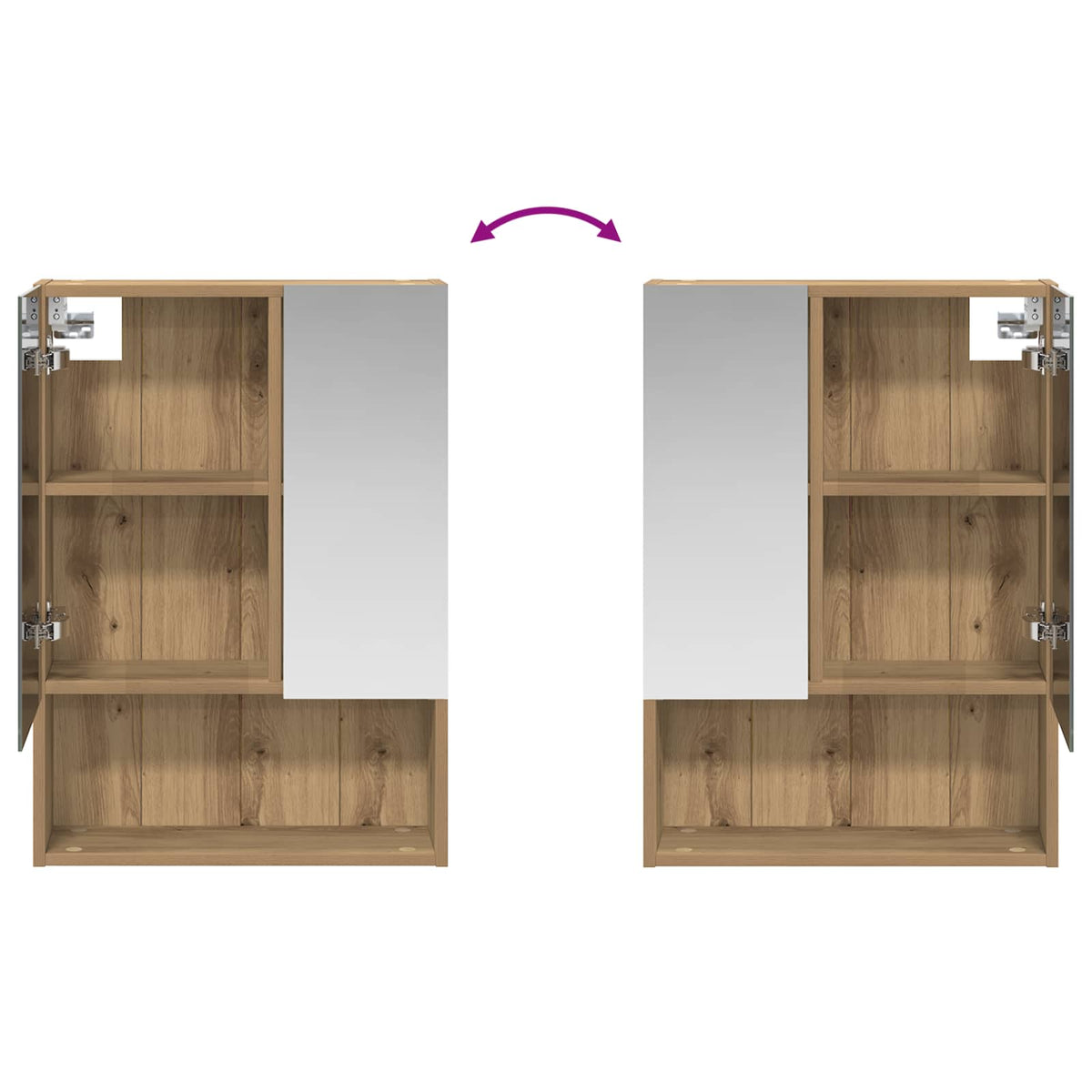 Bathroom Mirror Cabinet Artisian Oak 50 x 14.5 x 70 cm