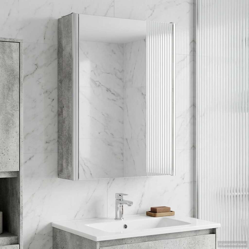 Bathroom Mirror Cabinet Concrete Grey 33 x 11.5 x 50 cm