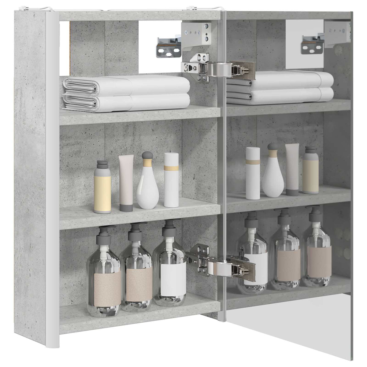Bathroom Mirror Cabinet Concrete Grey 33 x 11.5 x 50 cm