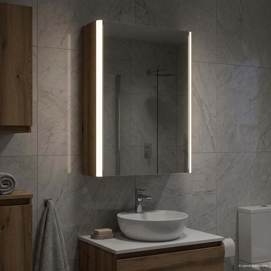 Bathroom Mirror Cabinet Artisan Oak 33 x 11.5 x 50 cm