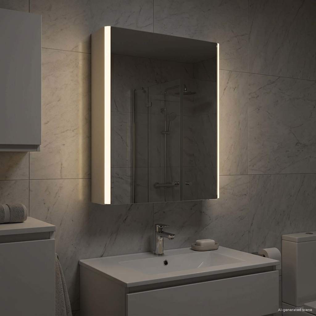 Bathroom Mirror Cabinet White 43 x 11.5 x 60.5 cm