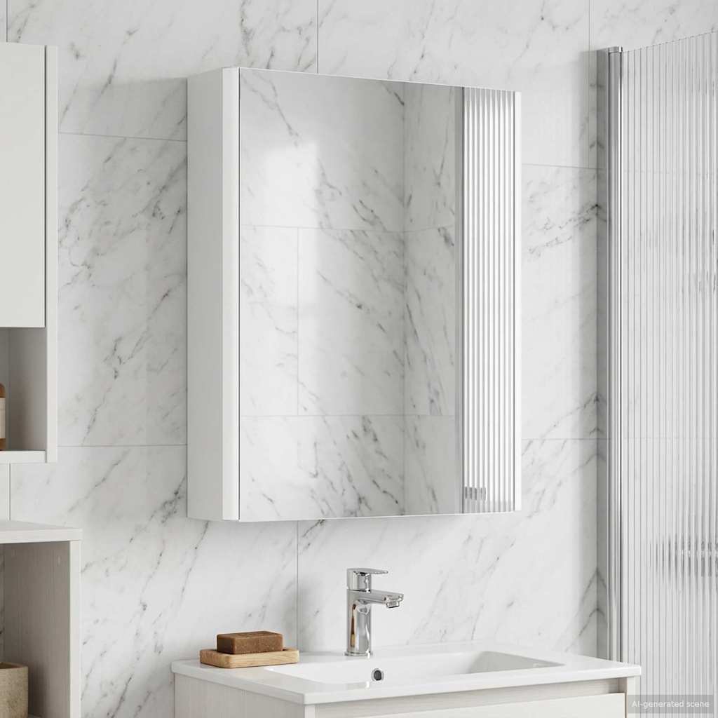 Bathroom Mirror Cabinet White 43 x 11.5 x 60.5 cm