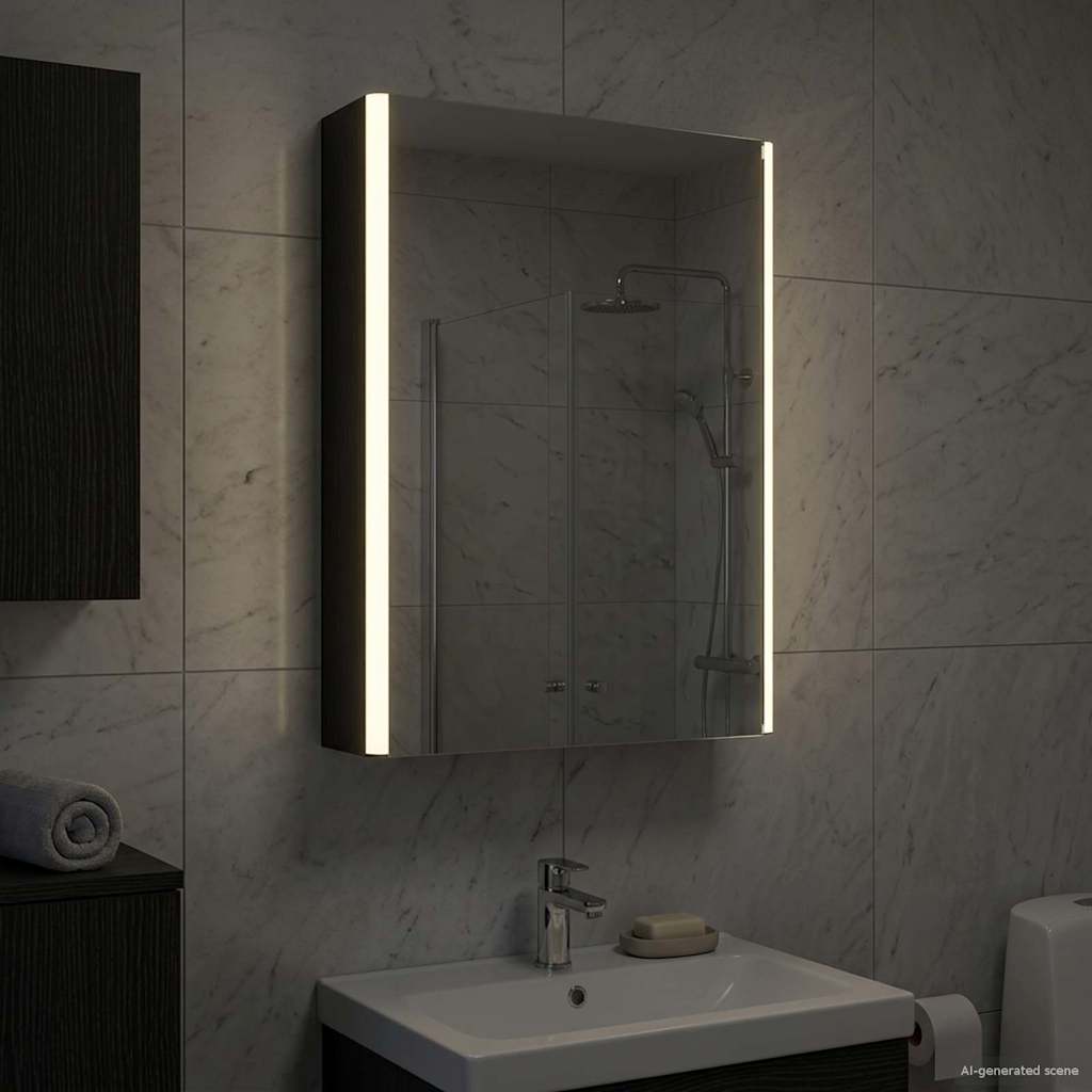 Bathroom Mirror Cabinet Black Oak 43 x 11.5 x 60.5 cm
