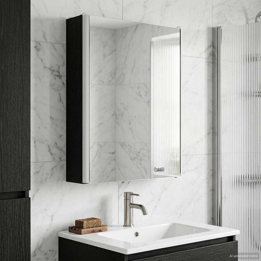 Bathroom Mirror Cabinet Black Oak 43 x 11.5 x 60.5 cm