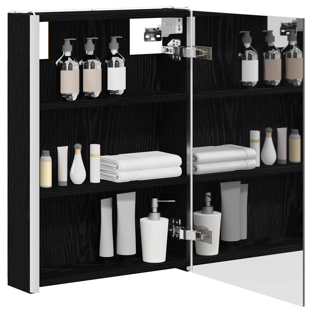 Bathroom Mirror Cabinet Black Oak 43 x 11.5 x 60.5 cm