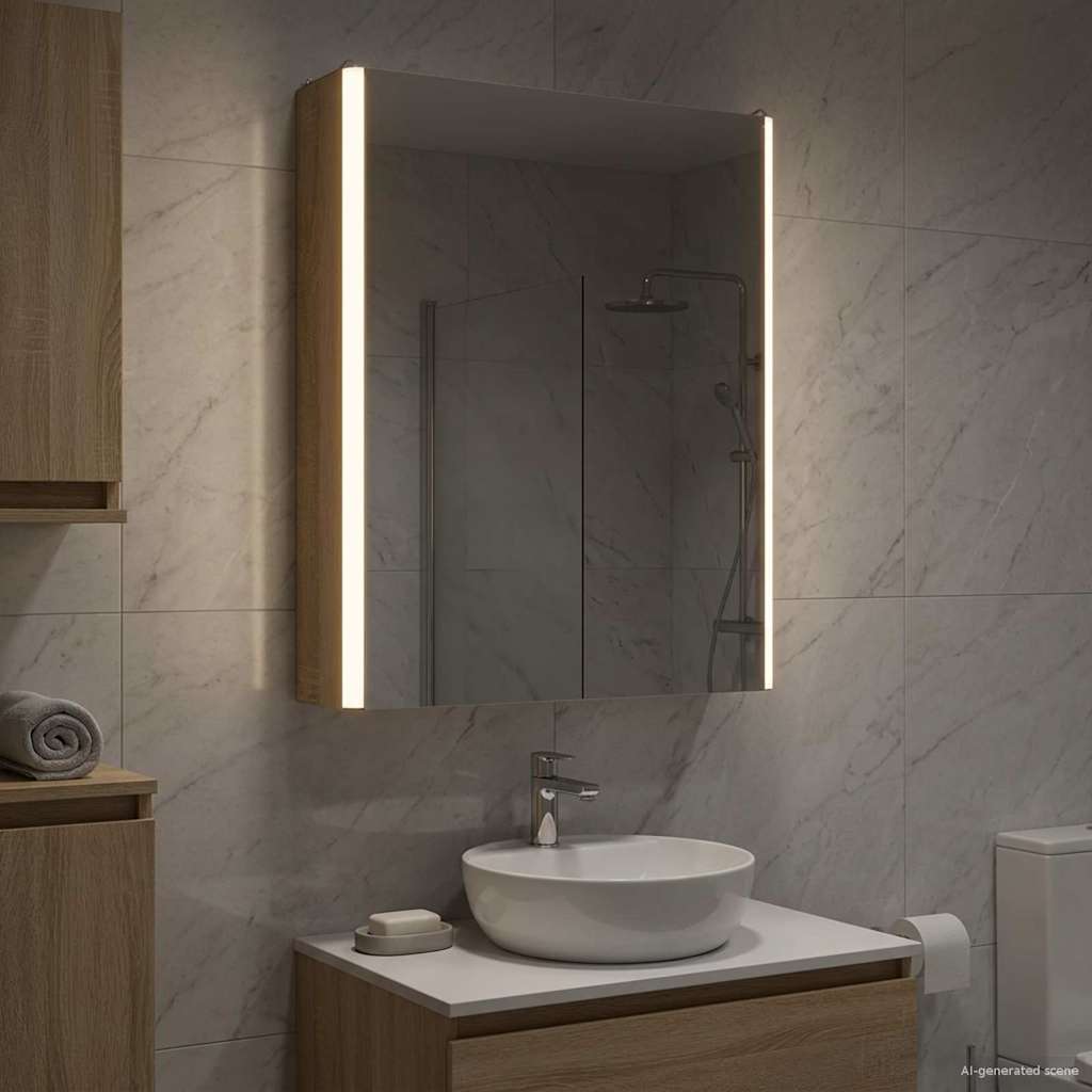Bathroom Mirror Cabinet Sonoma Oak 43 x 11.5 x 60.5 cm