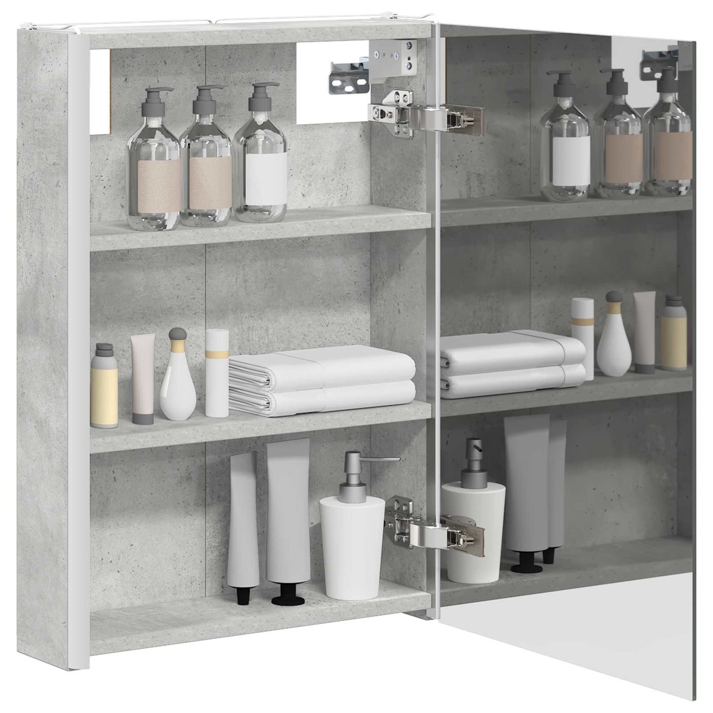 Bathroom Mirror Cabinet Concrete Grey 43 x 11.5 x 60.5 cm