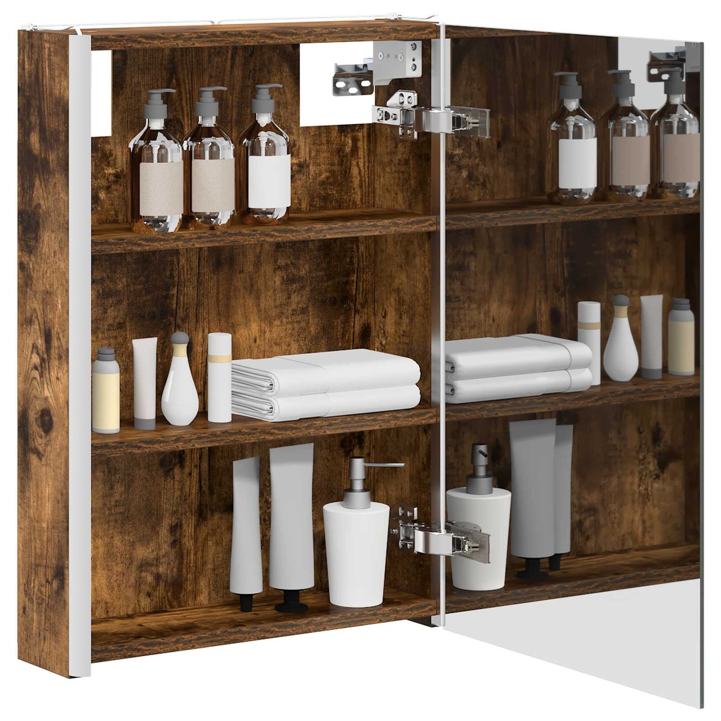 Bathroom Mirror Cabinet Smoked Oak 43 x 11.5 x 60.5 cm