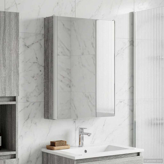 Bathroom Mirror Cabinet Grey Sonoma 43 x 11.5 x 60.5 cm