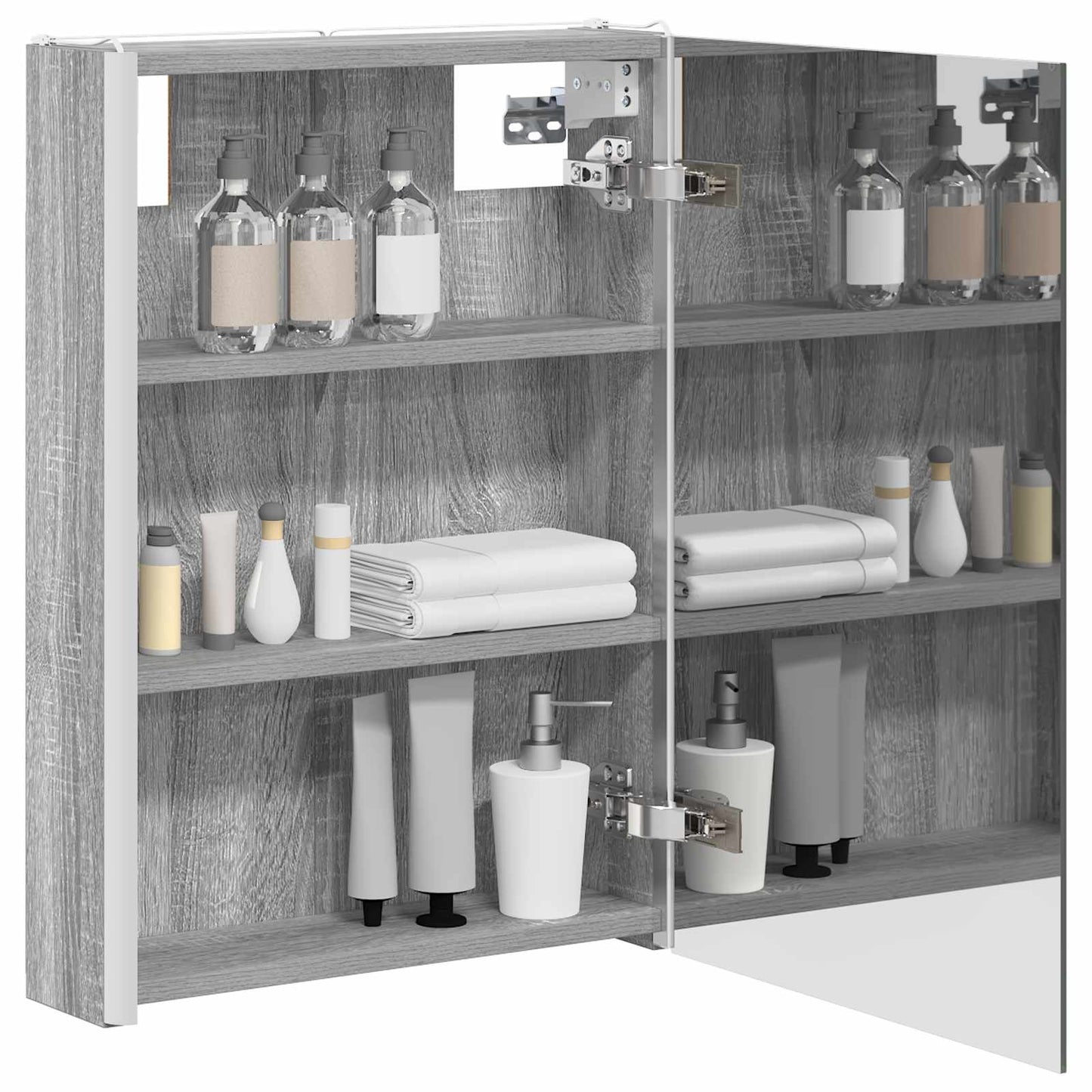 Bathroom Mirror Cabinet Grey Sonoma 43 x 11.5 x 60.5 cm