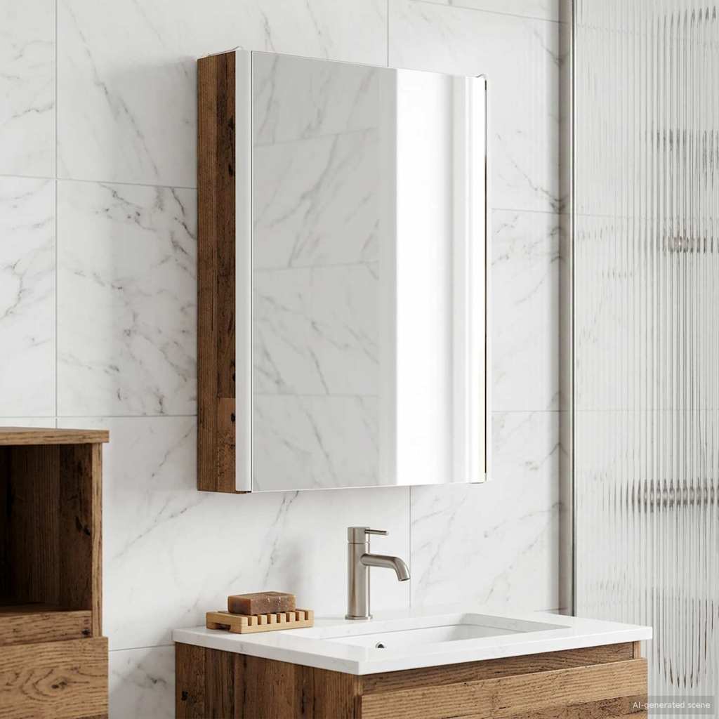 Bathroom Mirror Cabinet Old Wood 43 x 11.5 x 60.5 cm