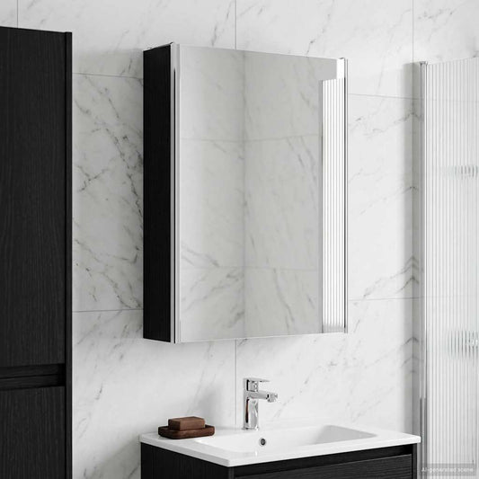 Bathroom Mirror Cabinet Black Oak 53.5 x 15.5 x 70 cm