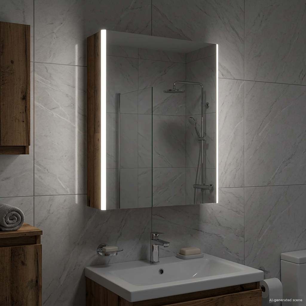 Bathroom Mirror Cabinet Old Wood 53.5 x 15.5 x 70 cm