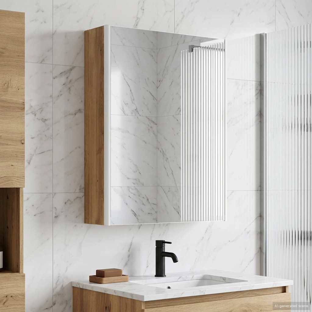 Bathroom Mirror Cabinet Artisian Oak 53.5 x 15.5 x 70 cm