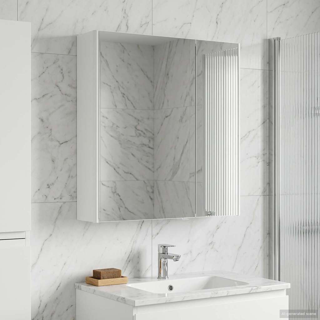 Bathroom Mirror Cabinet White 63.5 x 15.5 x 70 cm