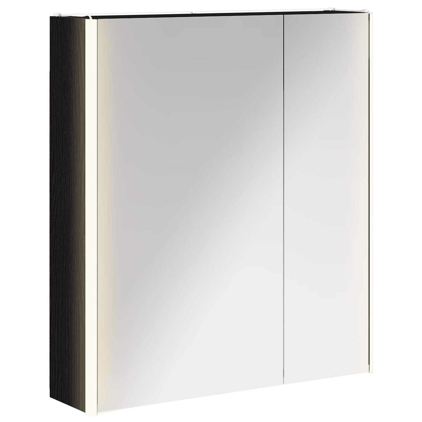 Bathroom Mirror Cabinet Black Oak 63.5 x 15.5 x 70 cm