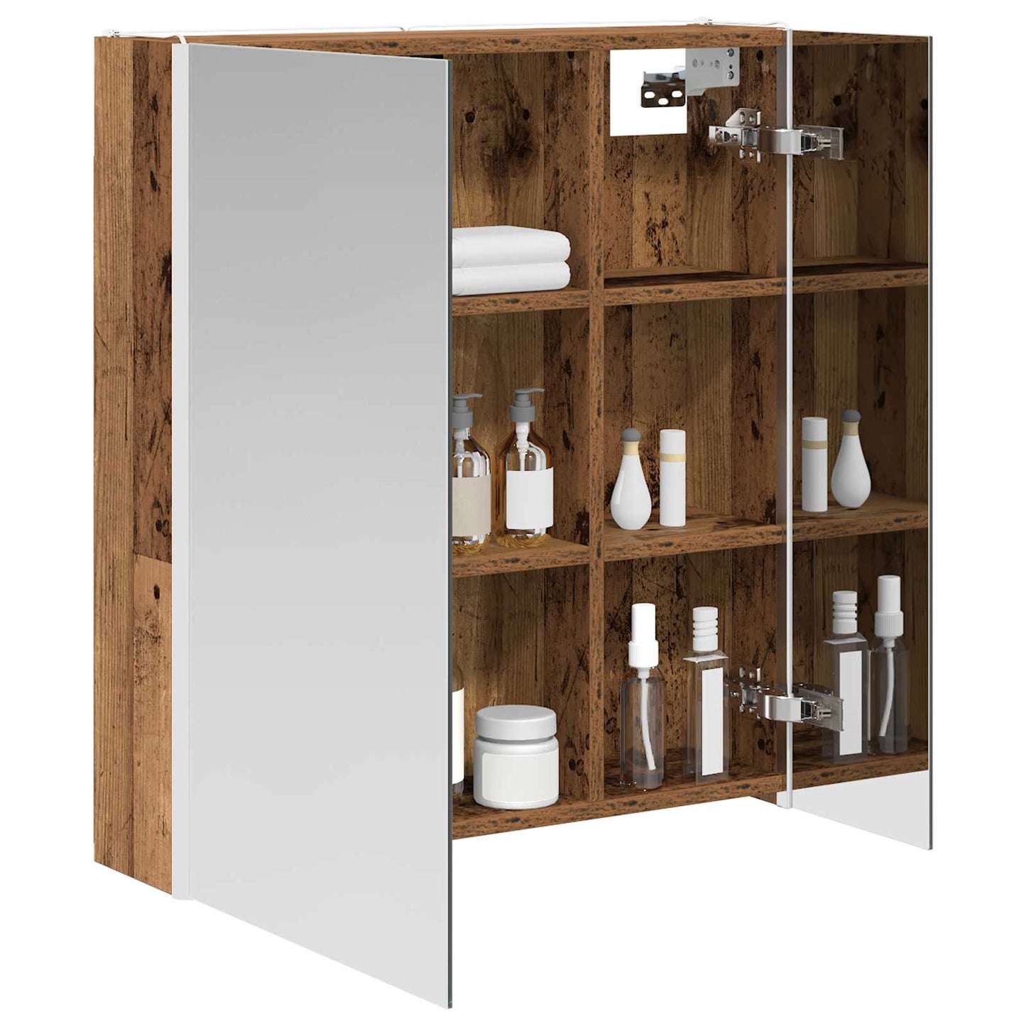 Bathroom Mirror Cabinet Old Wood 63.5 x 15.5 x 70 cm