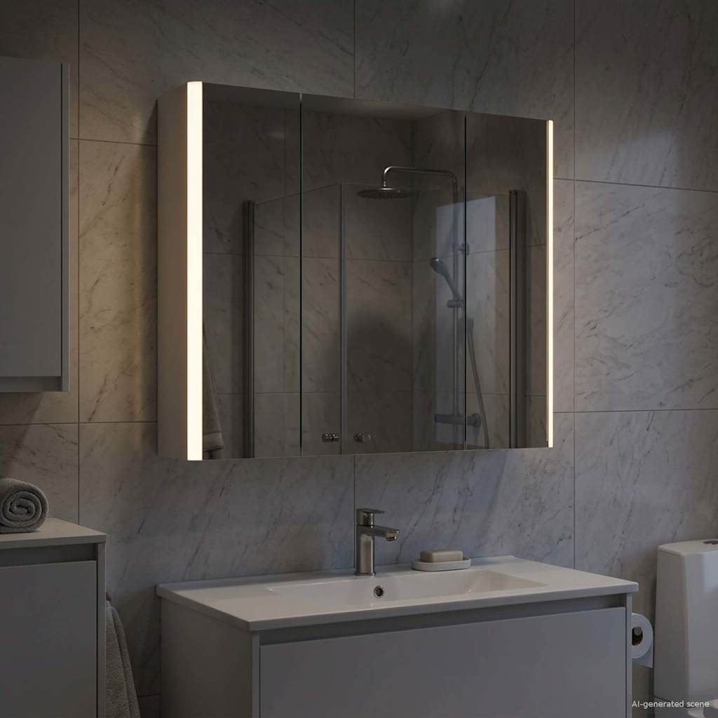 Bathroom Mirror Cabinet White 63.5 x 15.5 x 60.5 cm