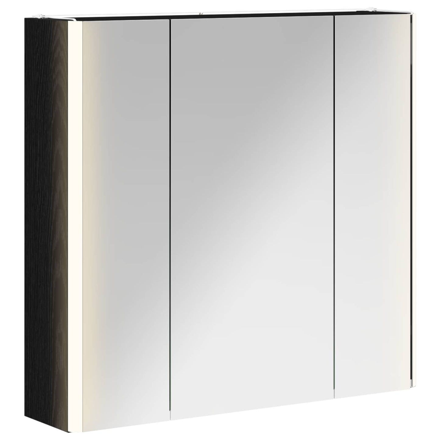 Bathroom Mirror Cabinet Black Oak 63.5 x 15.5 x 60.5 cm