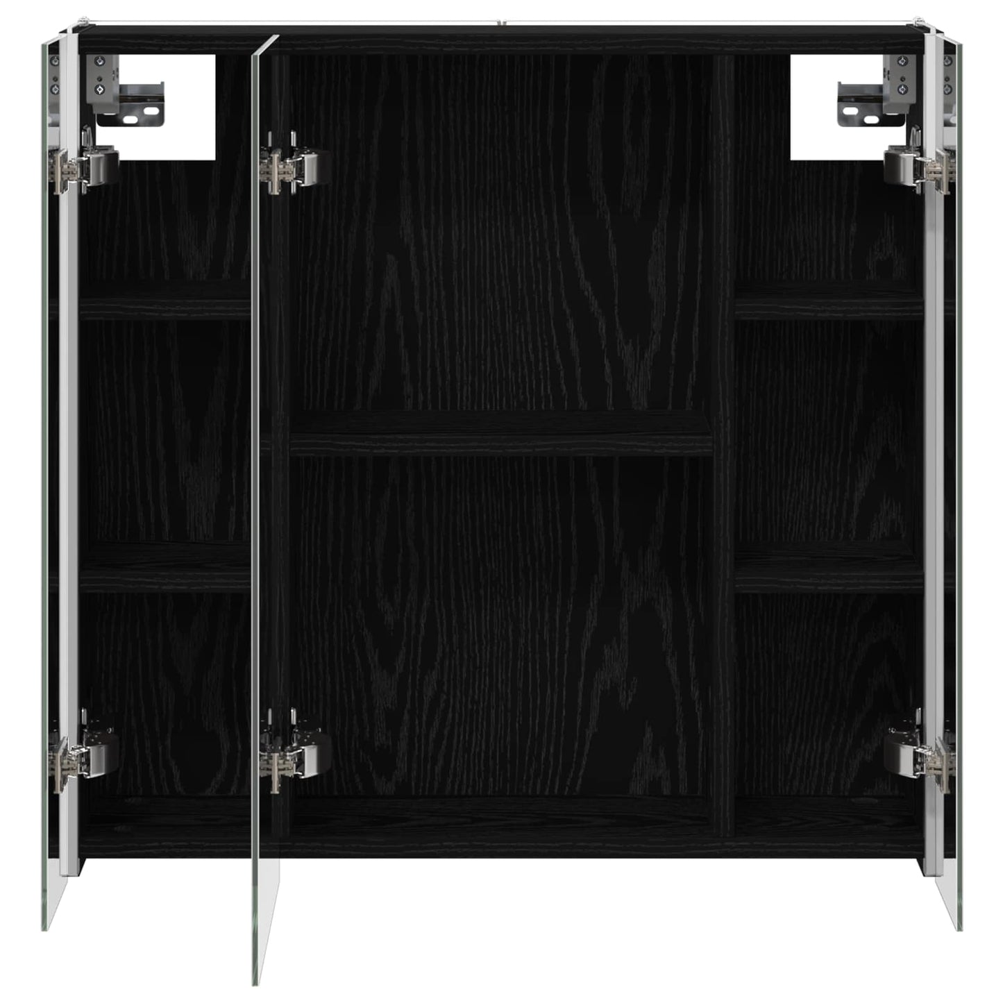 Bathroom Mirror Cabinet Black Oak 63.5 x 15.5 x 60.5 cm