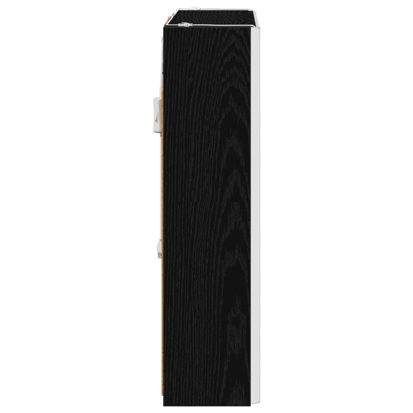 Bathroom Mirror Cabinet Black Oak 63.5 x 15.5 x 60.5 cm