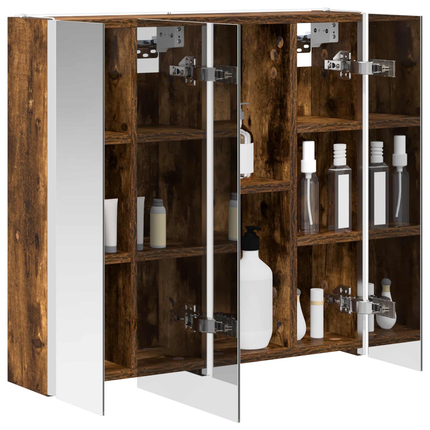Bathroom Mirror Cabinet Smoked Oak 63.5 x 15.5 x 60.5 cm