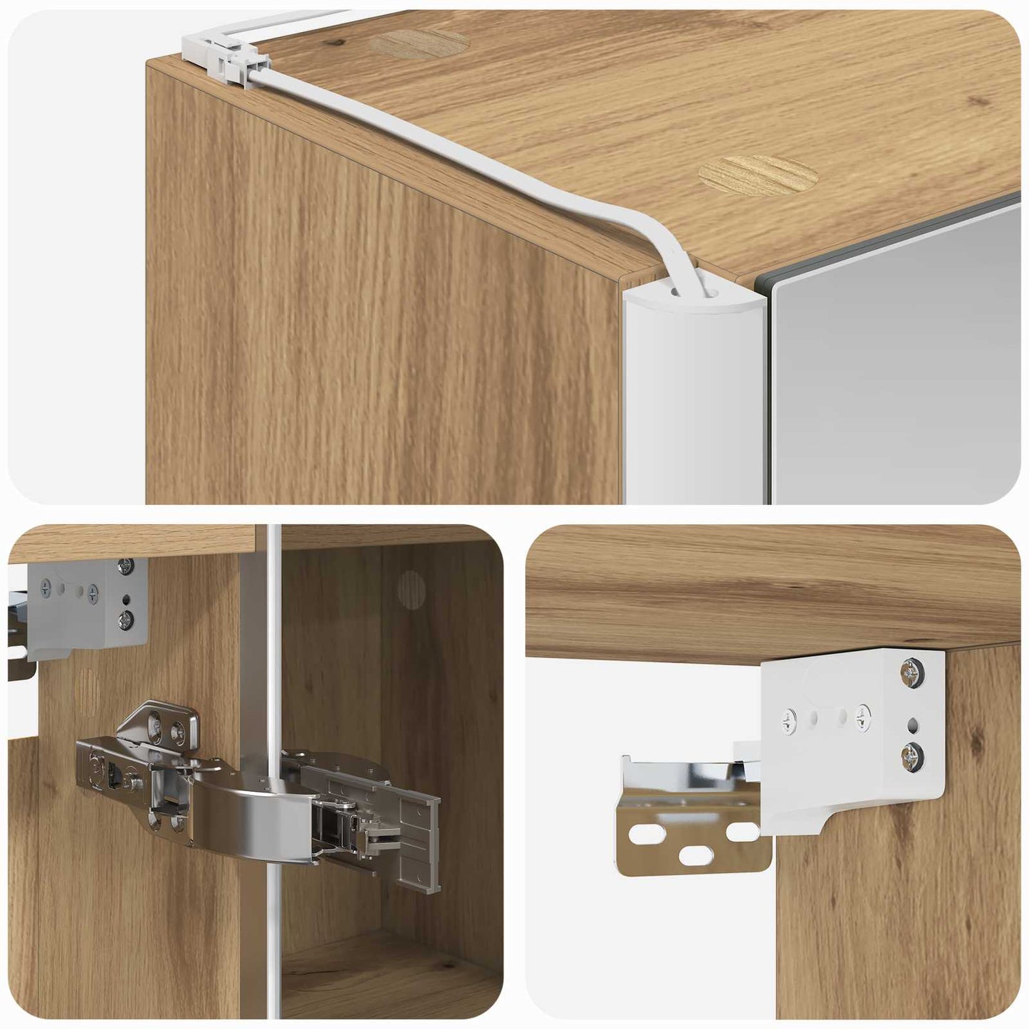 Bathroom Mirror Cabinet Artisian Oak 63.5 x 15.5 x 60.5 cm