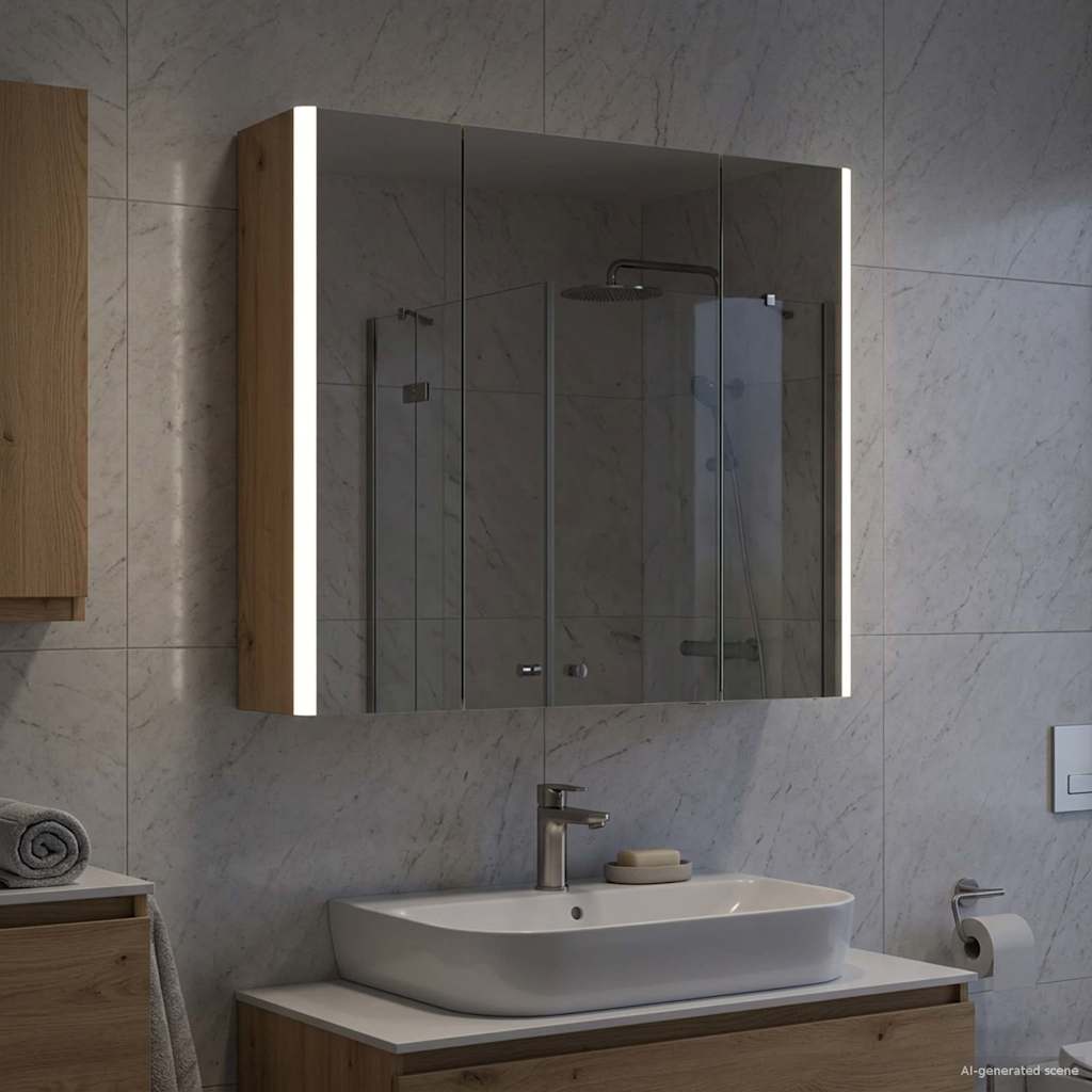 Bathroom Mirror Cabinet Artisian Oak 63.5 x 15.5 x 60.5 cm