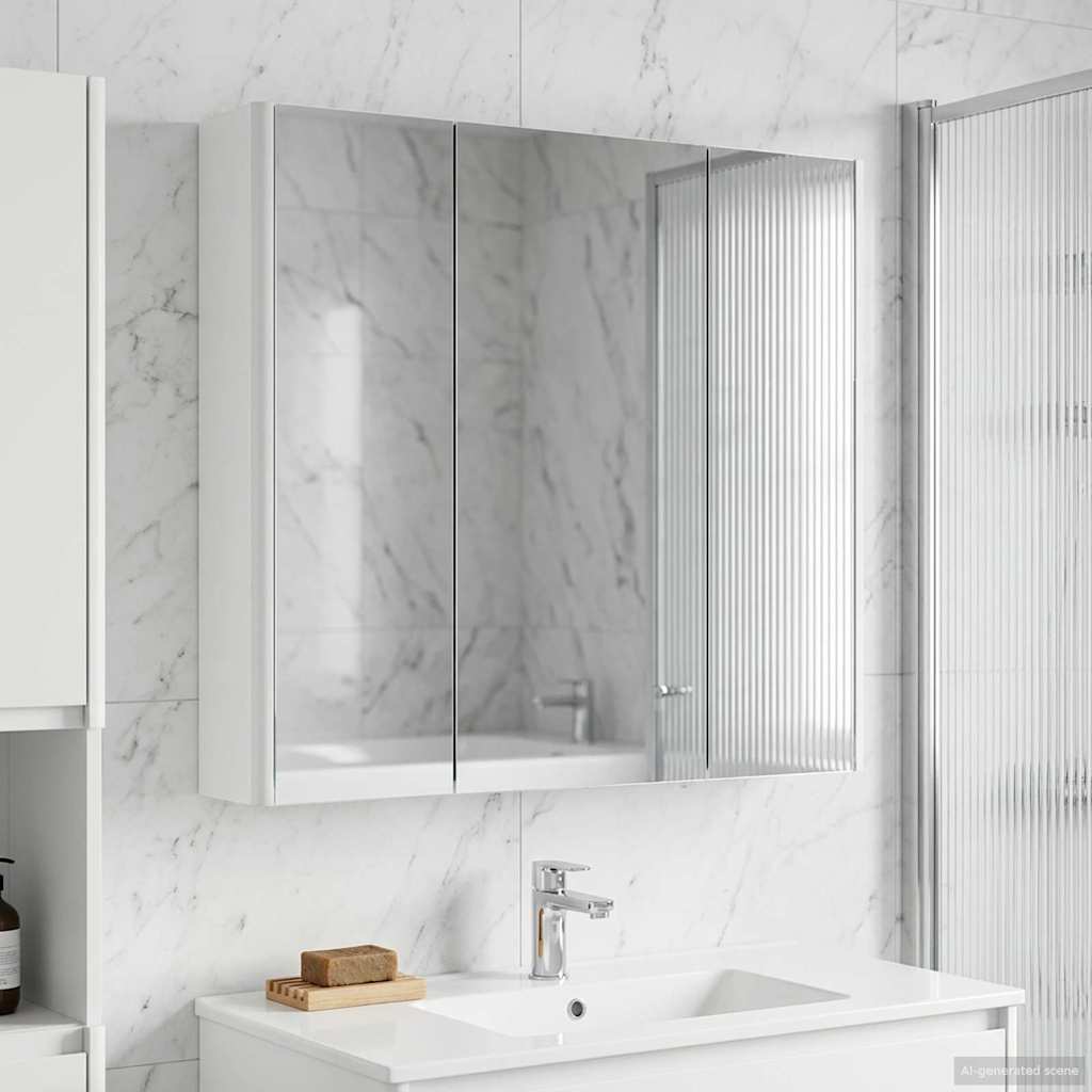 Bathroom Mirror Cabinet White 73.5 x 15.5 x 70 cm