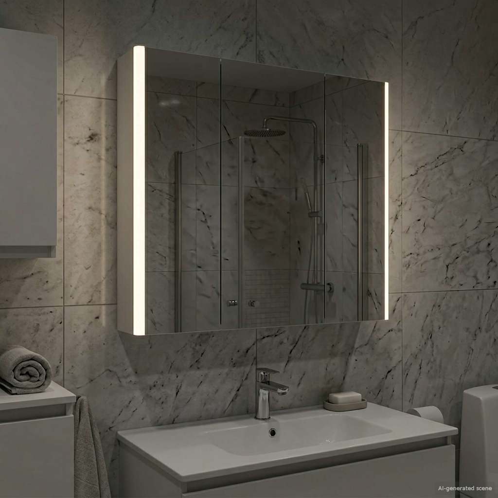 Bathroom Mirror Cabinet White 73.5 x 15.5 x 70 cm
