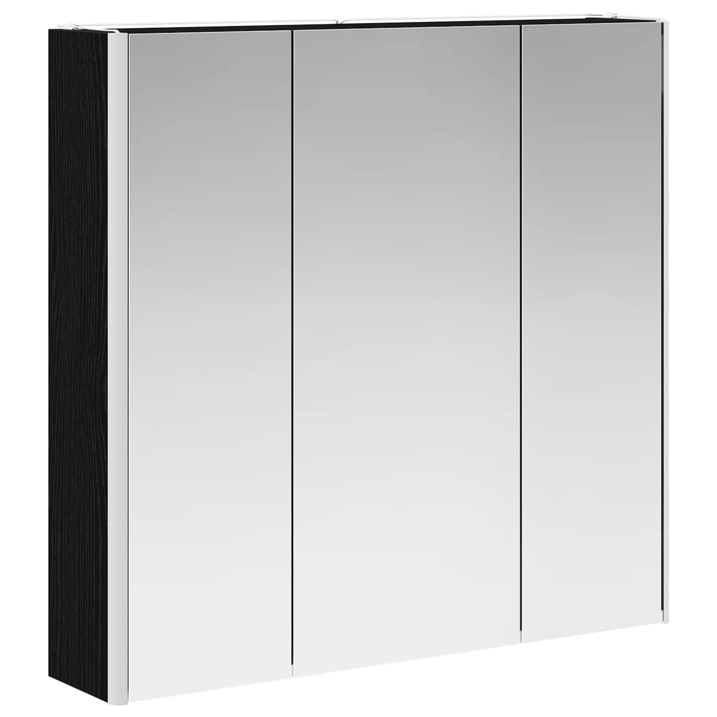 Bathroom Mirror Cabinet Black Oak 73.5 x 15.5 x 70 cm