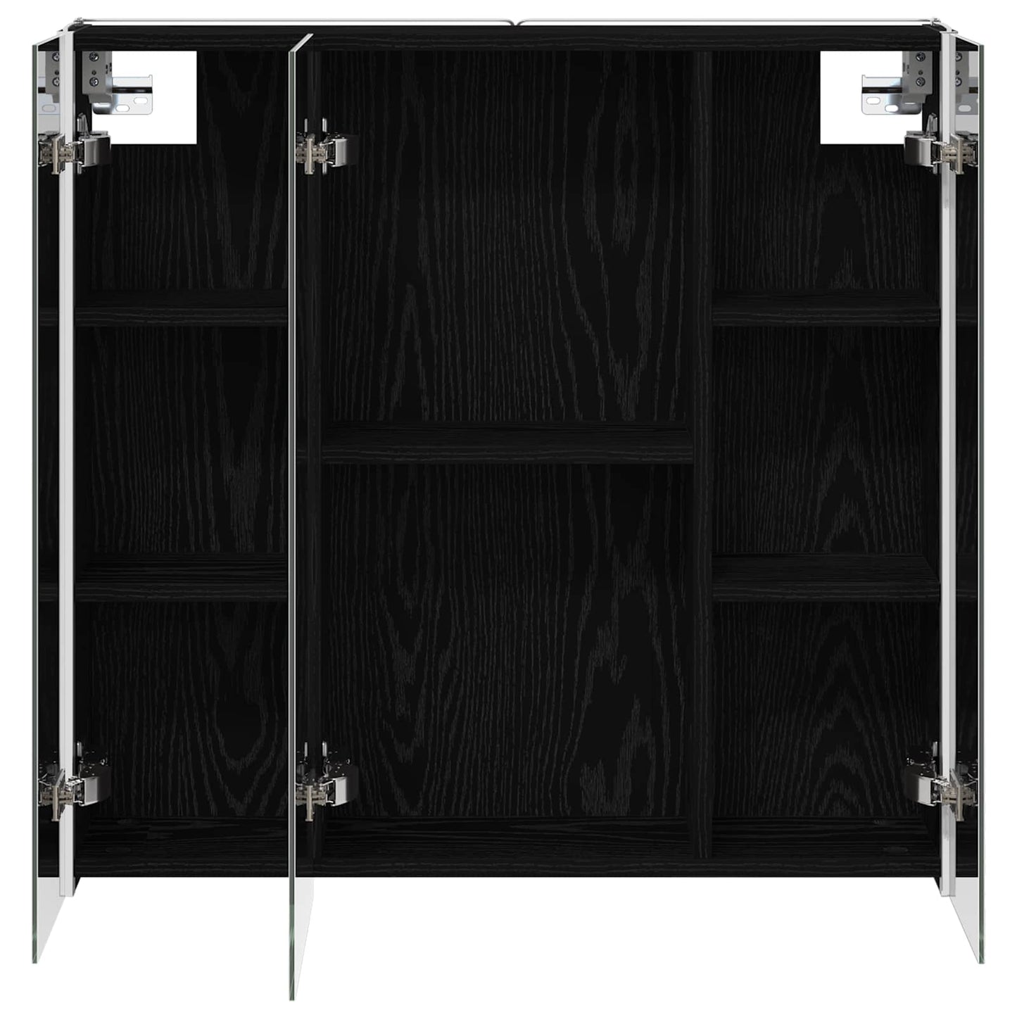 Bathroom Mirror Cabinet Black Oak 73.5 x 15.5 x 70 cm
