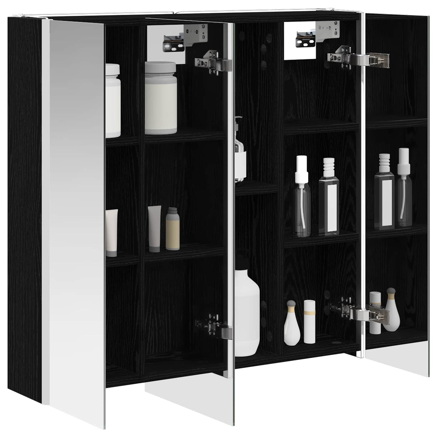 Bathroom Mirror Cabinet Black Oak 73.5 x 15.5 x 70 cm