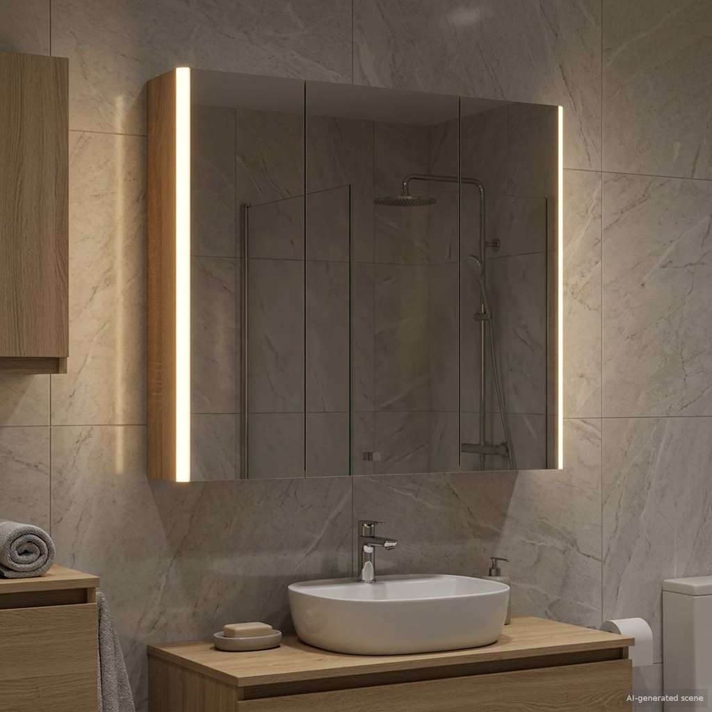 Bathroom Mirror Cabinet Sonoma Oak 73.5 x 15.5 x 70 cm