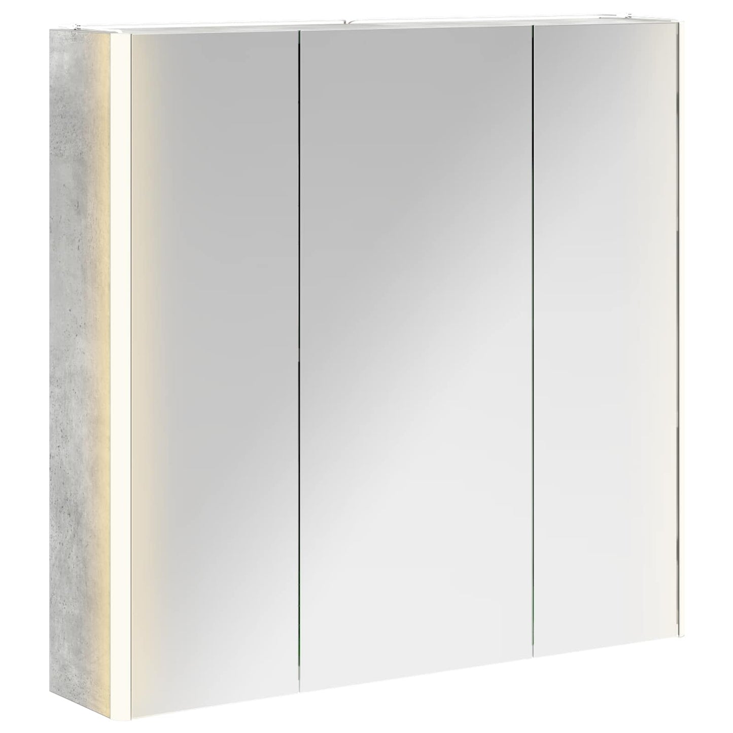 Bathroom Mirror Cabinet Concrete Grey 73.5 x 15.5 x 70 cm