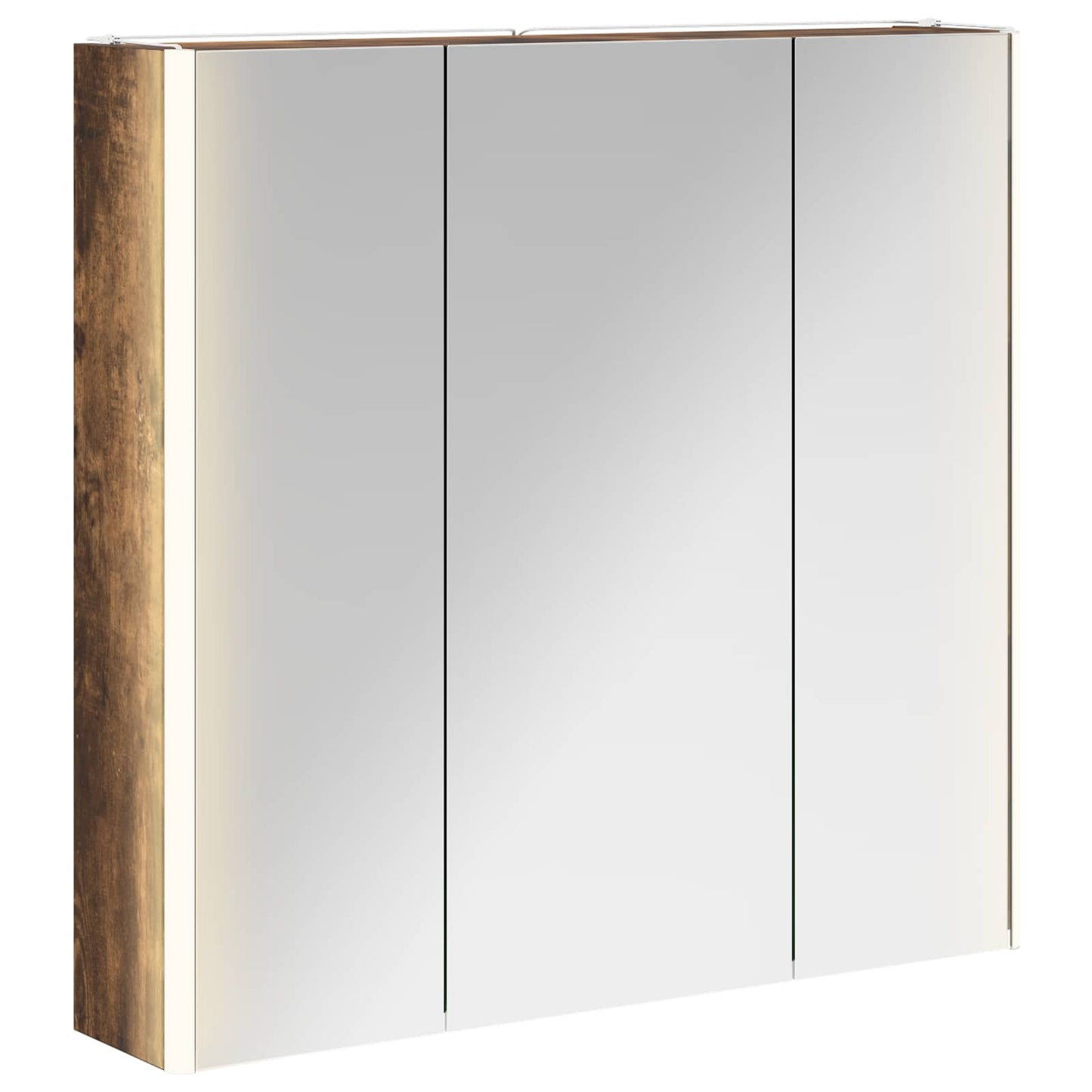 Bathroom Mirror Cabinet Smoked Oak 73.5 x 15.5 x 70 cm
