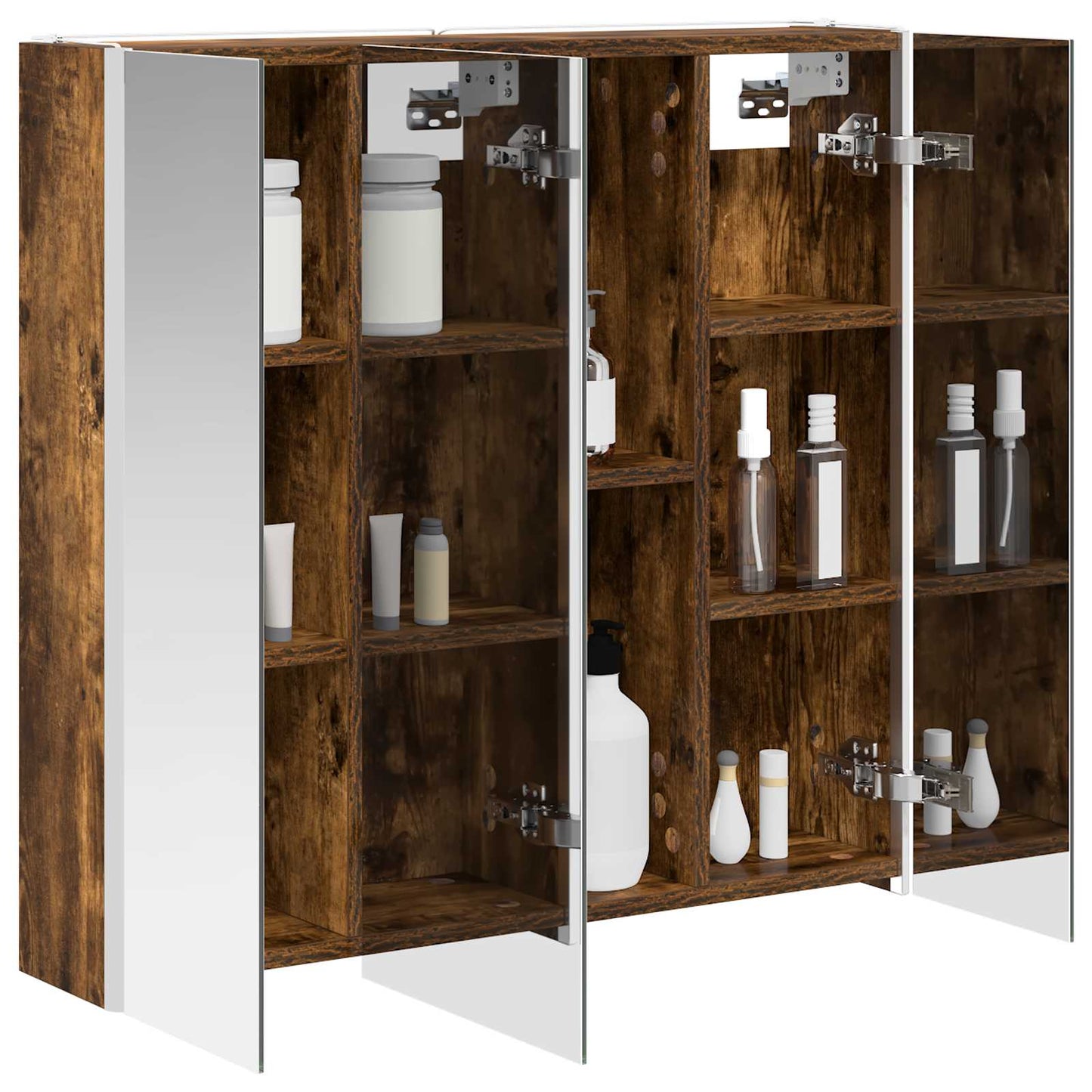 Bathroom Mirror Cabinet Smoked Oak 73.5 x 15.5 x 70 cm
