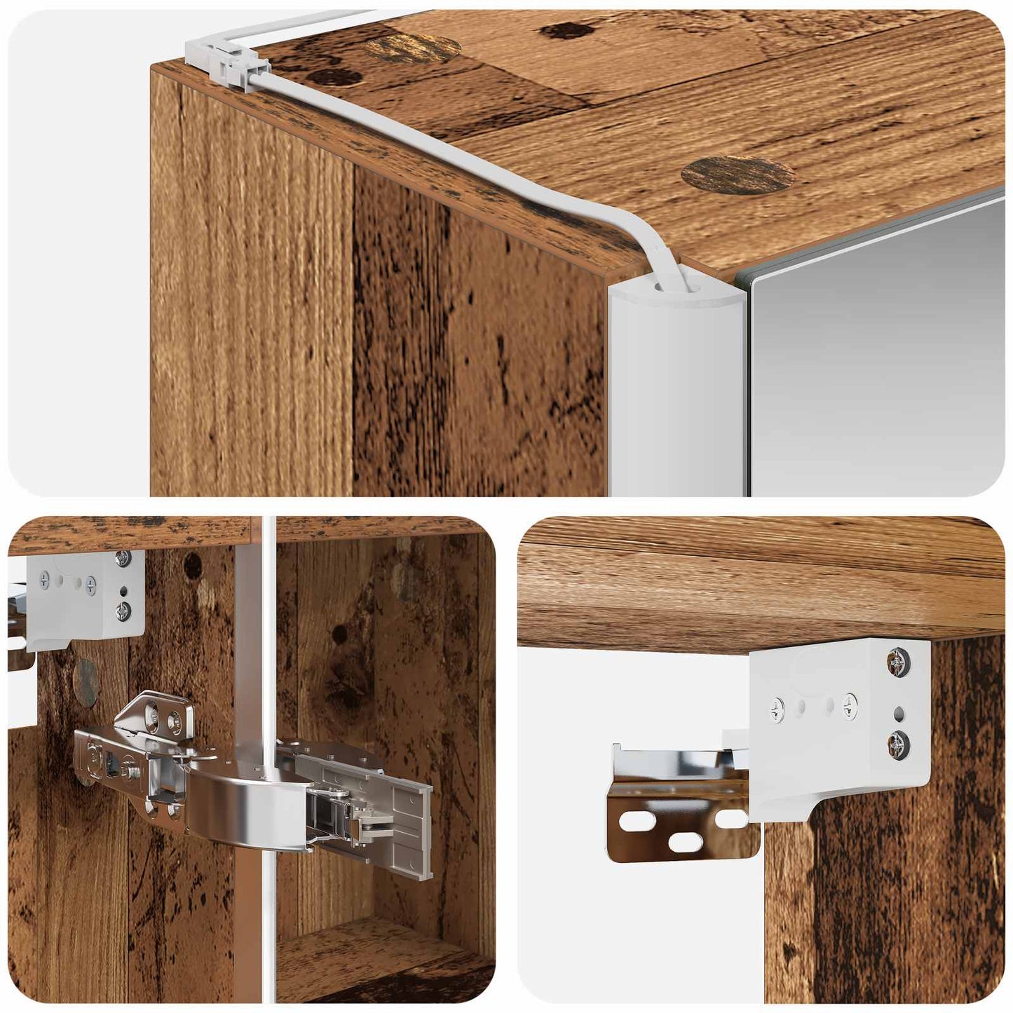 Bathroom Mirror Cabinet Old Wood 73.5 x 15.5 x 70 cm