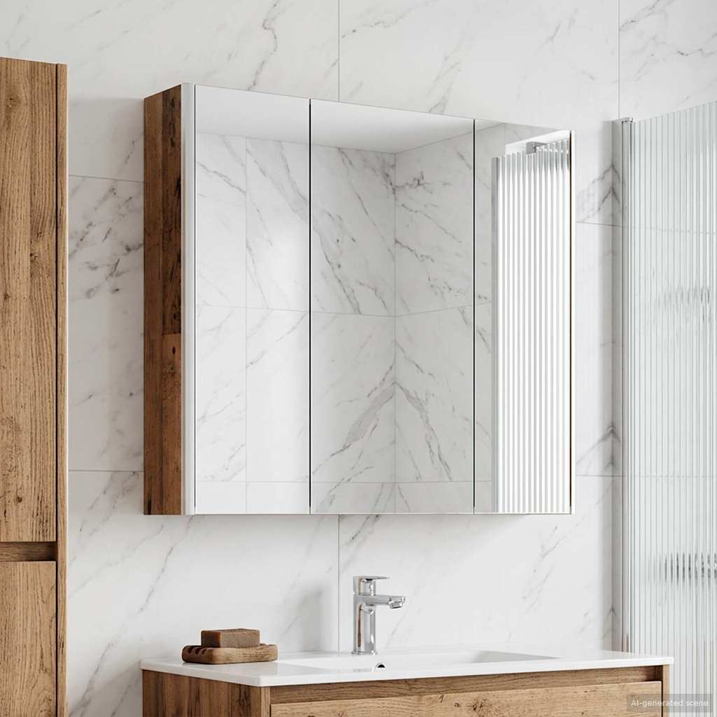Bathroom Mirror Cabinet Old Wood 73.5 x 15.5 x 70 cm