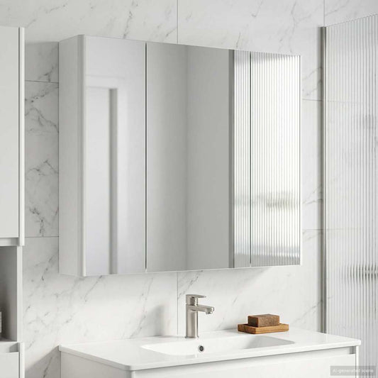 Bathroom Mirror Cabinet White 83.5 x 15.5 x 70 cm