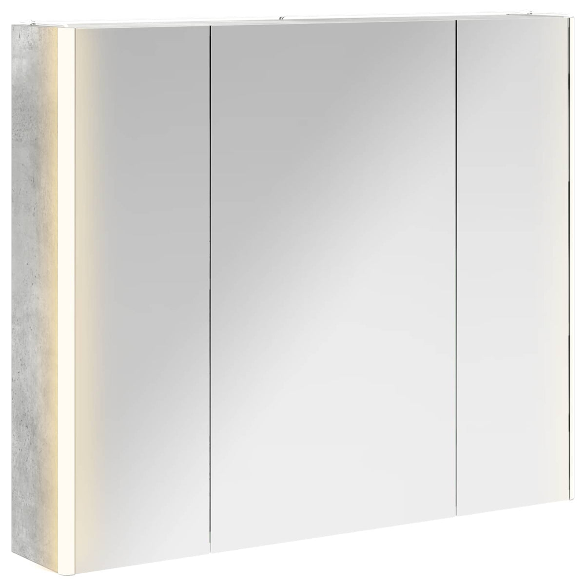 Bathroom Mirror Cabinet Concrete Grey 83.5 x 15.5 x 70 cm